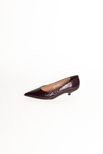 DIVINE FOLLIE DECOLLETE VERNICE PITONE BORDEAUX P3031