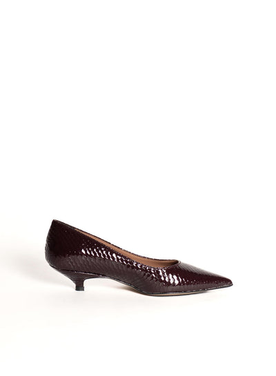 DIVINE FOLLIE DECOLLETE VERNICE PITONE BORDEAUX P3031