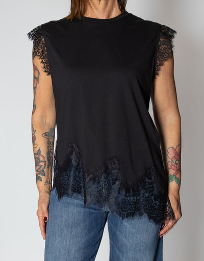 TENSIONE IN T SHIRT PIZZO NERO