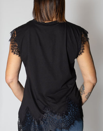TENSIONE IN T SHIRT PIZZO NERO