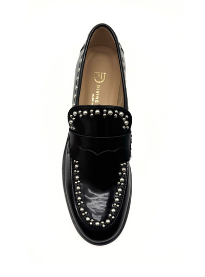DIVINE FOLLIE - Mocassino con borchie silver