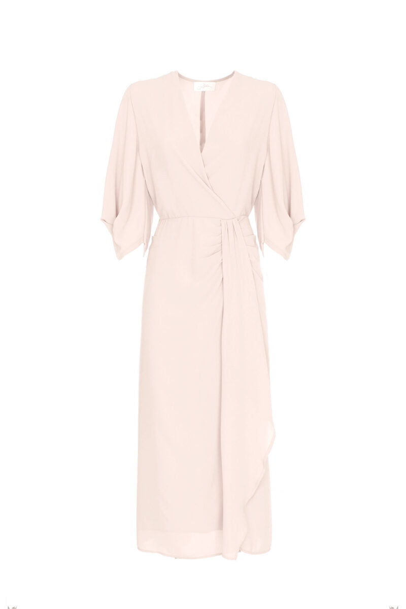 Soallure - ABITO LUNGO INCROCIO MANICA 3/4 GEORGETTE