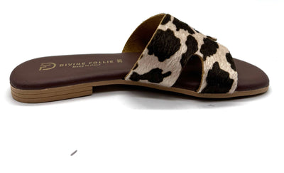 DIVINE FOLLIE - FLAT CIABATTINA  VACCHETTA IN CAVALLINO MUCCATA