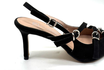 DIVINE FOLLIE - SLINGBACK SCAMOSCIATA COLOR NERO