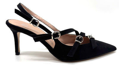 DIVINE FOLLIE - SLINGBACK SCAMOSCIATA COLOR NERO