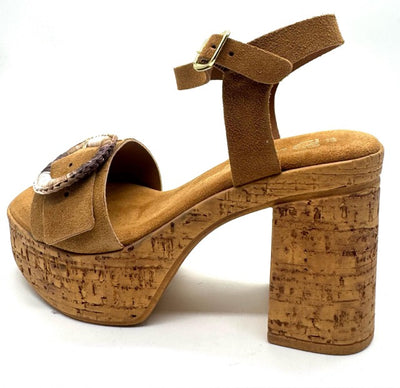DIVINE FOLLIE SANDALO ZOCCOLO  CAMOSCIO TABACCO
