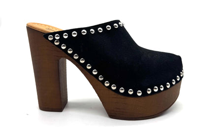 DIVINE FOLLIE ZOCCOLI CAMOSCIO NERO