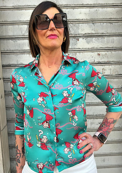 IL THE DELLE 5 - CAMICIA CAPSULE COLLECTION POPEYE&OLIVIA Verde