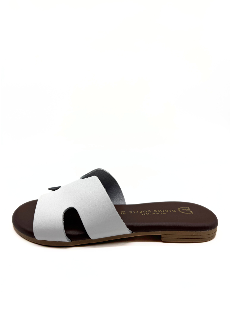 Divine Follie - Flat Ciabattina Varchetta Bianco