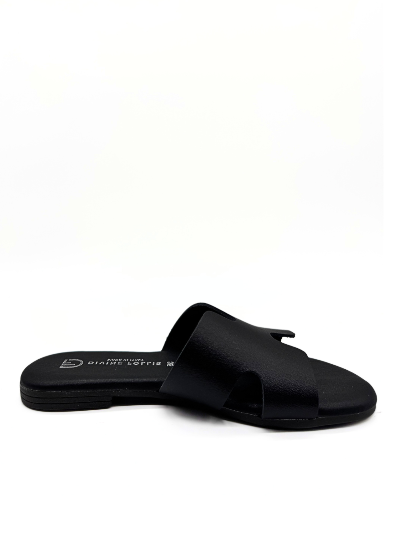Divine Follie - Flat Ciabattina Varchetta Nero