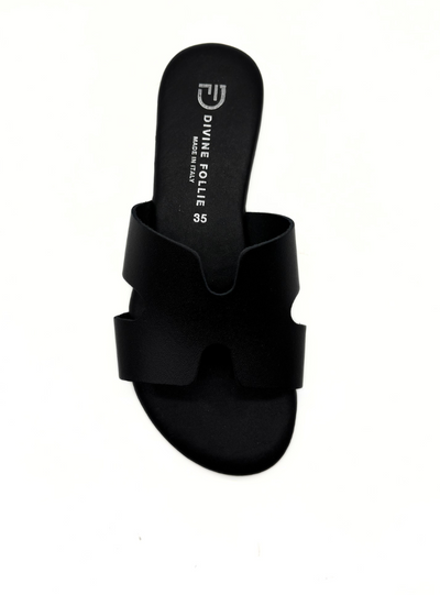 Divine Follie - Flat Ciabattina Varchetta Nero