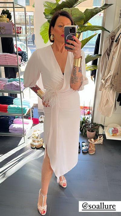 Soallure - ABITO LUNGO INCROCIO MANICA 3/4 GEORGETTE