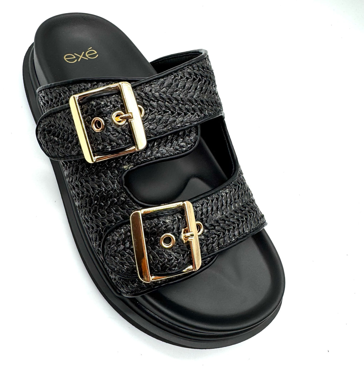EXE CIABATTONE RAFFIA NERO