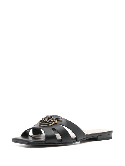Pinko Ciabattine nero  in nappa con logo uccellini