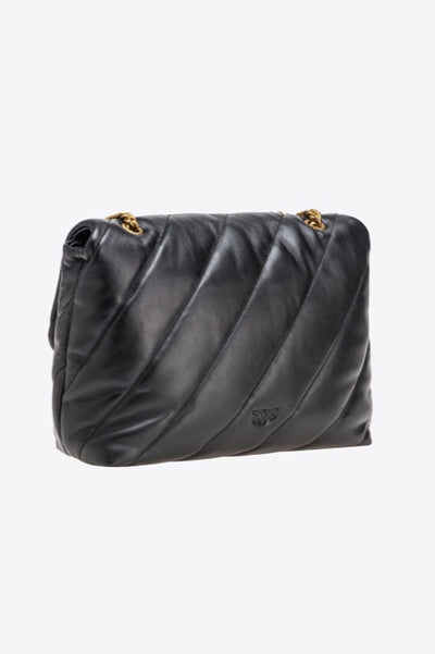 PINKO NERO GOLD  BIG LOVE BAG PUFF MAXI QUILT