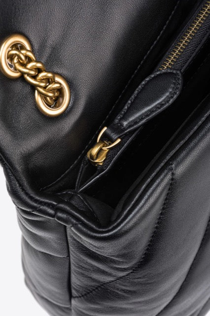 PINKO NERO GOLD  BIG LOVE BAG PUFF MAXI QUILT