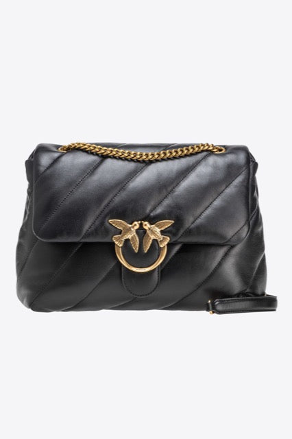 PINKO NERO GOLD  BIG LOVE BAG PUFF MAXI QUILT