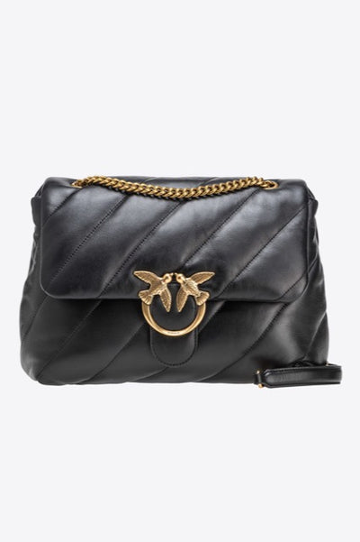 PINKO NERO GOLD  BIG LOVE BAG PUFF MAXI QUILT