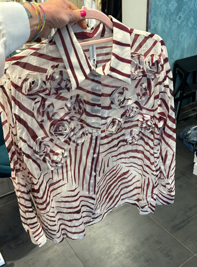Tensione in - Camicia animaliar con rose