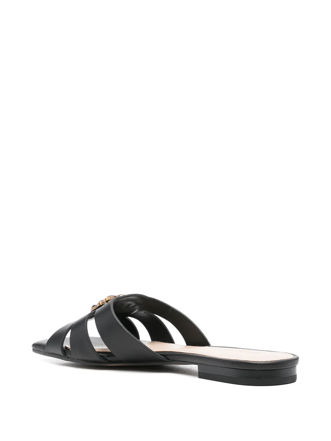 Pinko Ciabattine nero  in nappa con logo uccellini