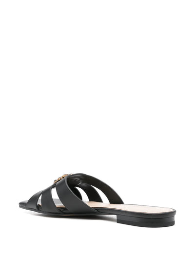 Pinko Ciabattine nero  in nappa con logo uccellini