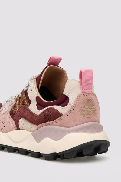 FLOWER MOUNTAIN YAMANO 3 WOMAN Sneakers in suede e tessuto tecnico - Rosa chiaro