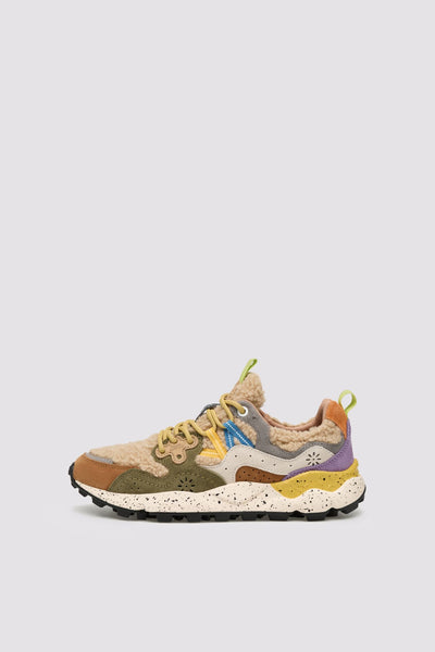 FLOWER MOUNTAIN YAMANO 3 UNI Sneakers in suede e tessuto - Beige-Militar