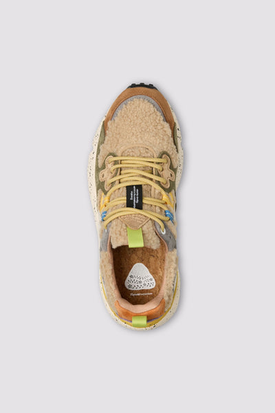FLOWER MOUNTAIN YAMANO 3 UNI Sneakers in suede e tessuto - Beige-Militar