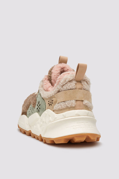 FLOWER MOUNTAIN KOTETSU WOMAN Sneakers in suede e sintetico - Beige-Rosa