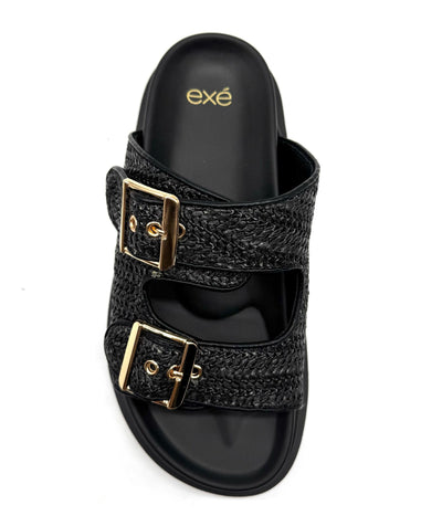 EXE CIABATTONE RAFFIA NERO