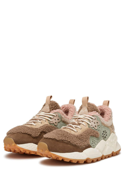 FLOWER MOUNTAIN KOTETSU WOMAN Sneakers in suede e sintetico - Beige-Rosa