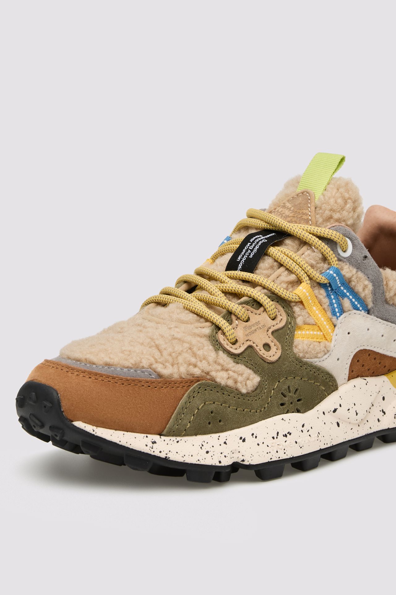 FLOWER MOUNTAIN YAMANO 3 UNI Sneakers in suede e tessuto - Beige-Militar