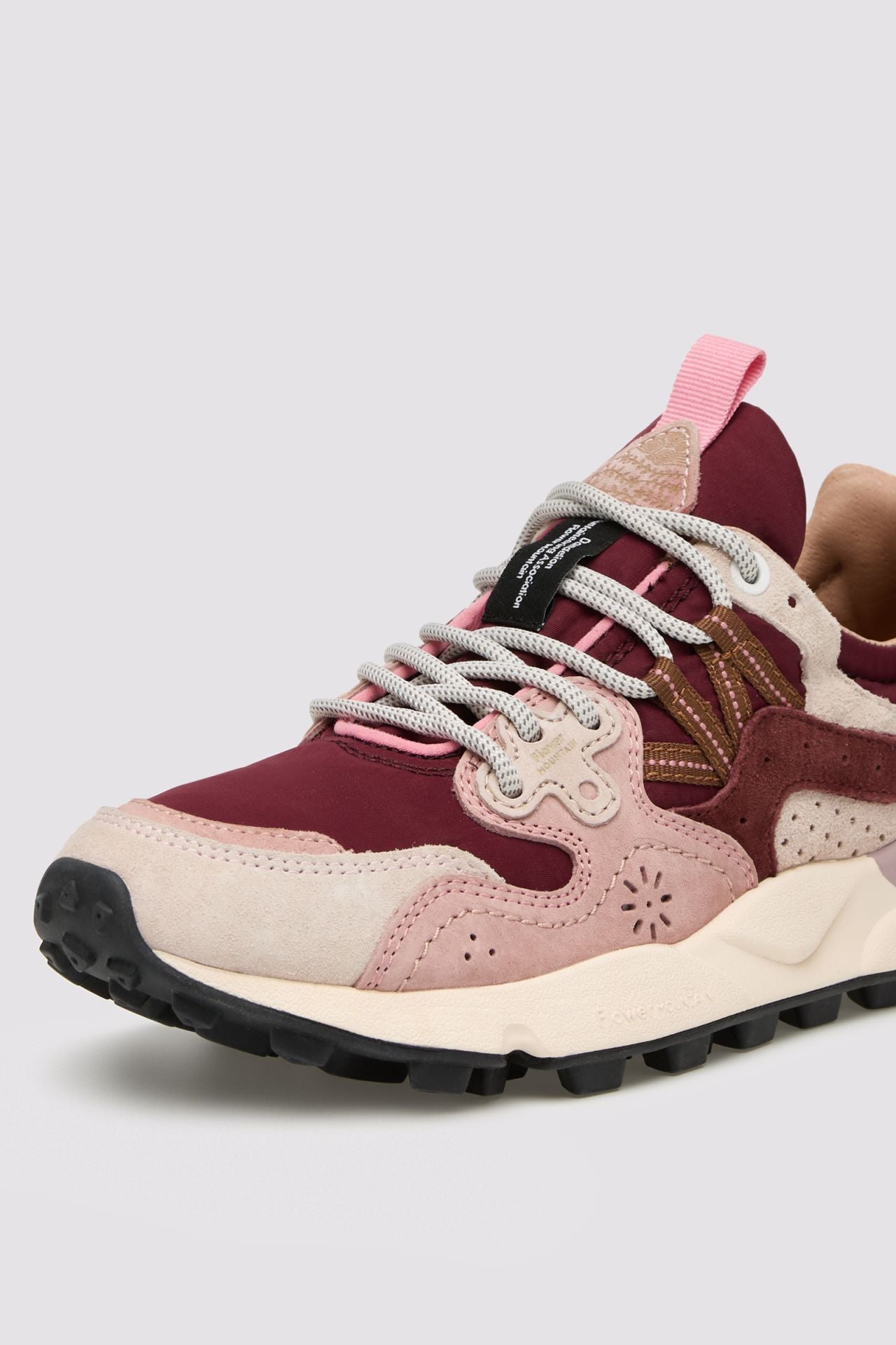 FLOWER MOUNTAIN YAMANO 3 WOMAN Sneakers in suede e tessuto tecnico - Rosa chiaro