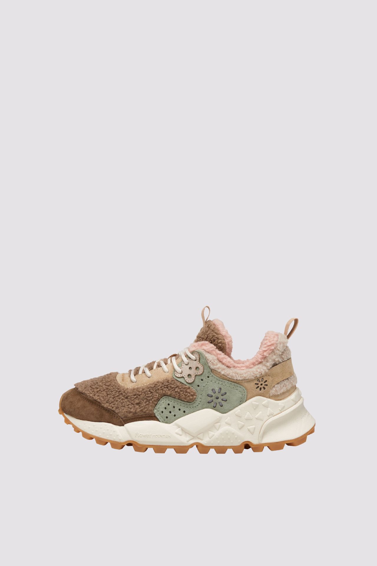 FLOWER MOUNTAIN KOTETSU WOMAN Sneakers in suede e sintetico - Beige-Rosa