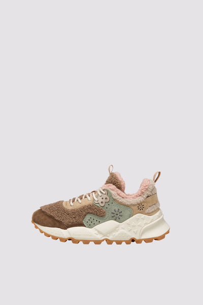 FLOWER MOUNTAIN KOTETSU WOMAN Sneakers in suede e sintetico - Beige-Rosa
