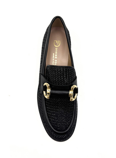 DIVINE FOLLIE - Mocassino in rafia con gancio