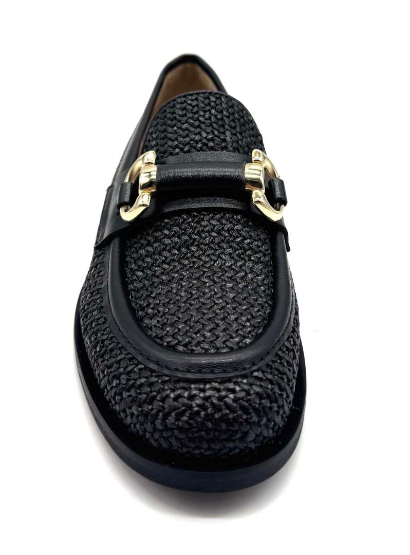 DIVINE FOLLIE - Mocassino in rafia con gancio
