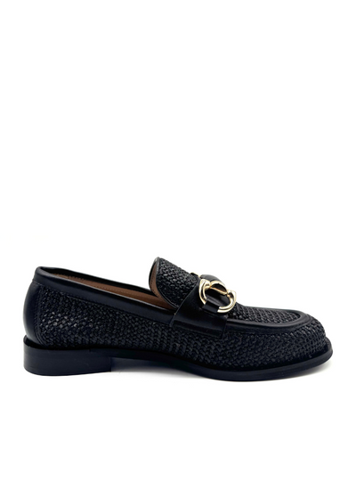 DIVINE FOLLIE - Mocassino in rafia con gancio