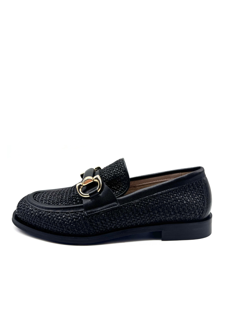 DIVINE FOLLIE - Mocassino in rafia con gancio