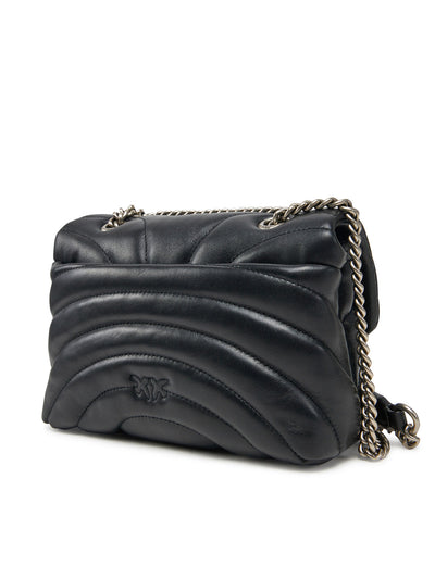 PINKO Borsa a tracolla grande Love Bag Puff trapunta farfalla SILVER