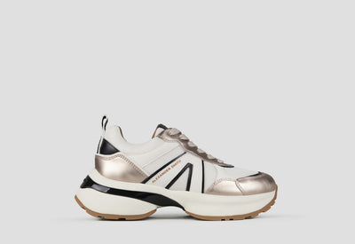 ALEXANDER SMITH Victoria Donna in pelle e mesh platino con dettagli specchio ASBCVIW1175PLB/06
