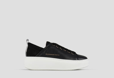 ALEXANDER SMITH Wembley Alta Donna in morbida pelle nera e tallone in suede