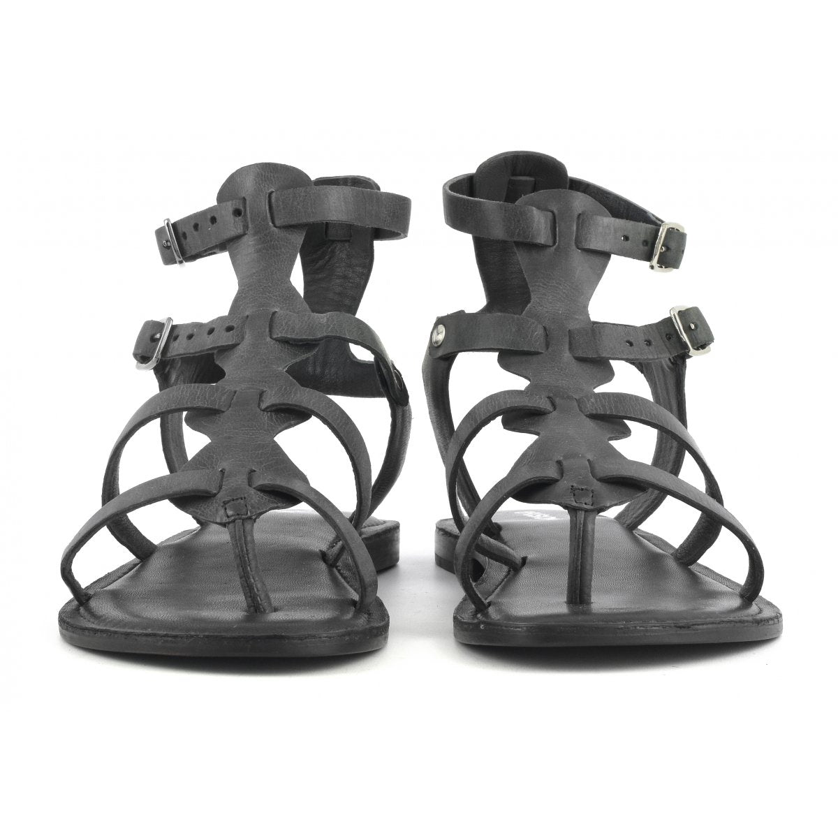 CB FUSION - SANDALO GLADIATORE IN PELLE LAMINATA