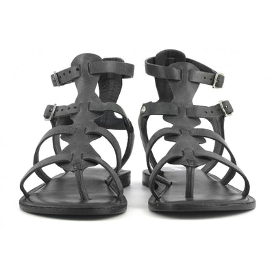 CB FUSION - SANDALO GLADIATORE IN PELLE LAMINATA
