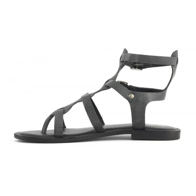 CB FUSION - SANDALO GLADIATORE IN PELLE LAMINATA