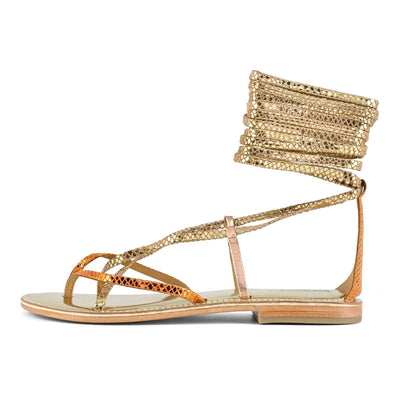 CB FUSION - SANDALO SCHIAVA INFRADITO IN PELLE MULTICOLOR