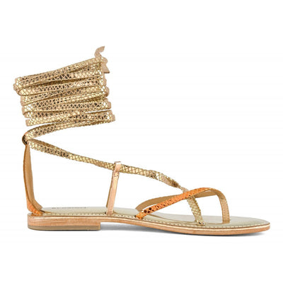 CB FUSION - SANDALO SCHIAVA INFRADITO IN PELLE MULTICOLOR
