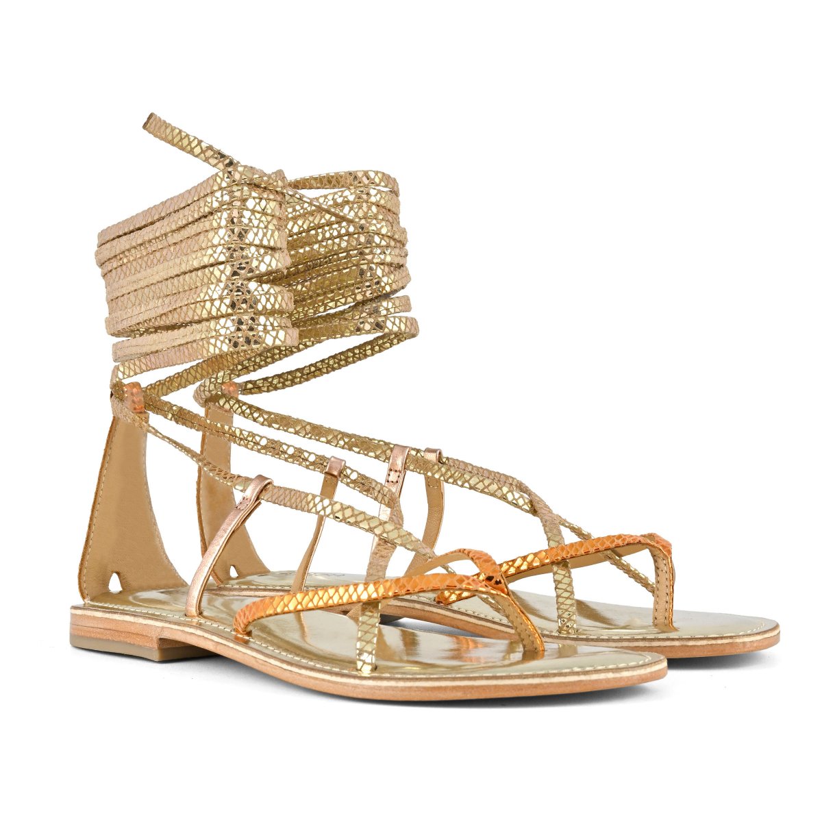 CB FUSION - SANDALO SCHIAVA INFRADITO IN PELLE MULTICOLOR