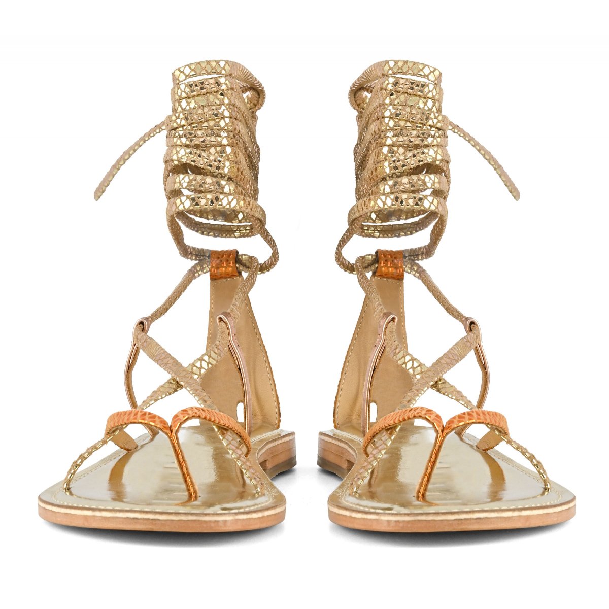 CB FUSION - SANDALO SCHIAVA INFRADITO IN PELLE MULTICOLOR