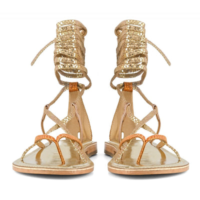 CB FUSION - SANDALO SCHIAVA INFRADITO IN PELLE MULTICOLOR